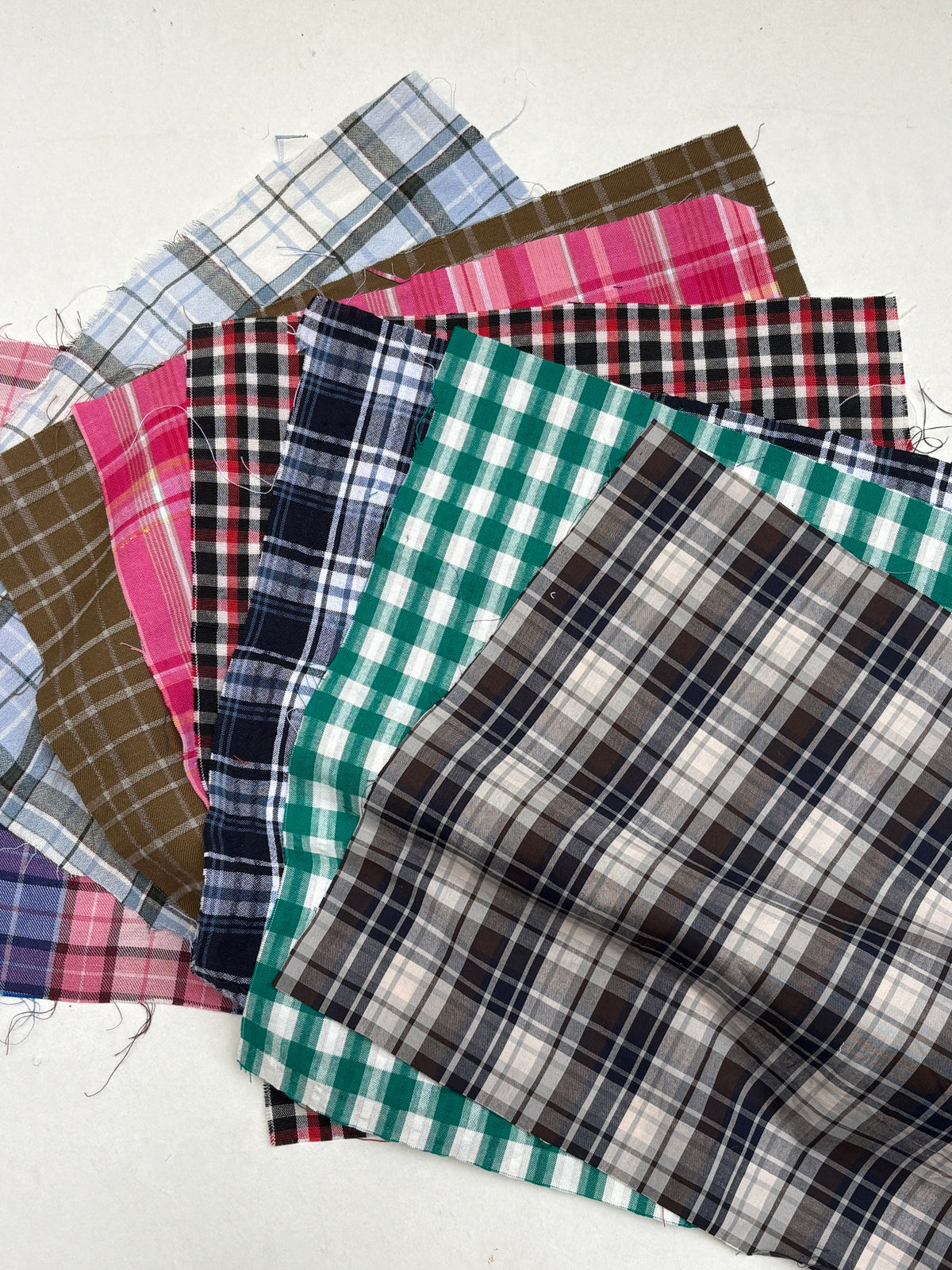 Checkered Cotton Fabric Sample from Nobody’s Child Bundle of 8 *ONE-OFF*