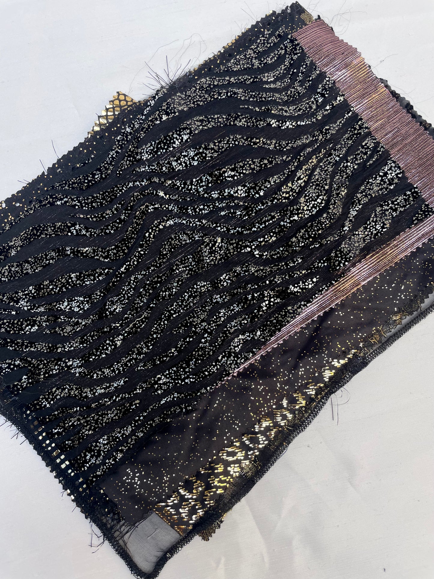 Glitter Dark Gold Fabric Sample Bundle of 14 *ONE-OFF*