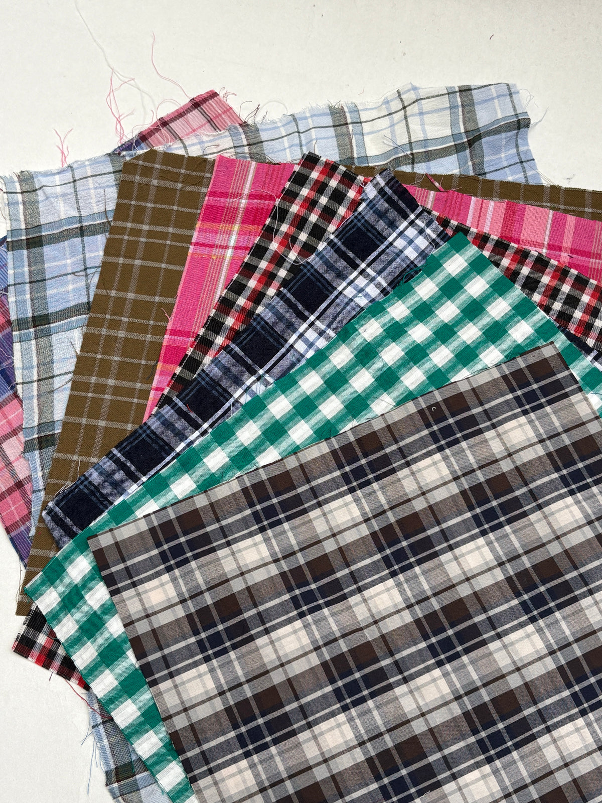 Checkered Cotton Fabric Sample from Nobody’s Child Bundle of 8 *ONE-OFF*