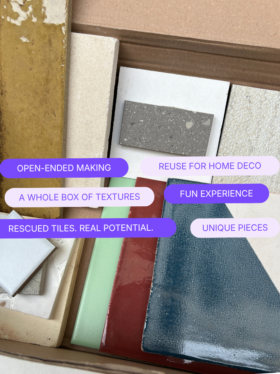 Tile Inspiration Box - Reclaimed Tile Samples for Mosaic, DIY & Creative Experimentation