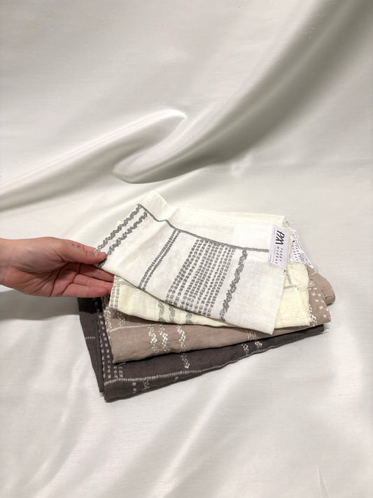 Linen Embroideral Fabric Bundle of Four *ONE-OFF*