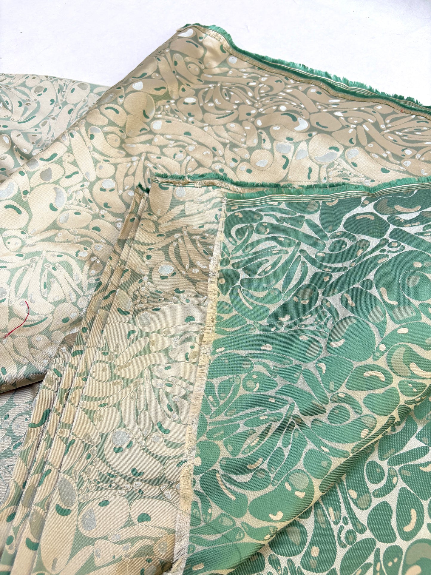 Fabric, Silk Blend, Woven Jacquard, Medium Weight, End of Roll
