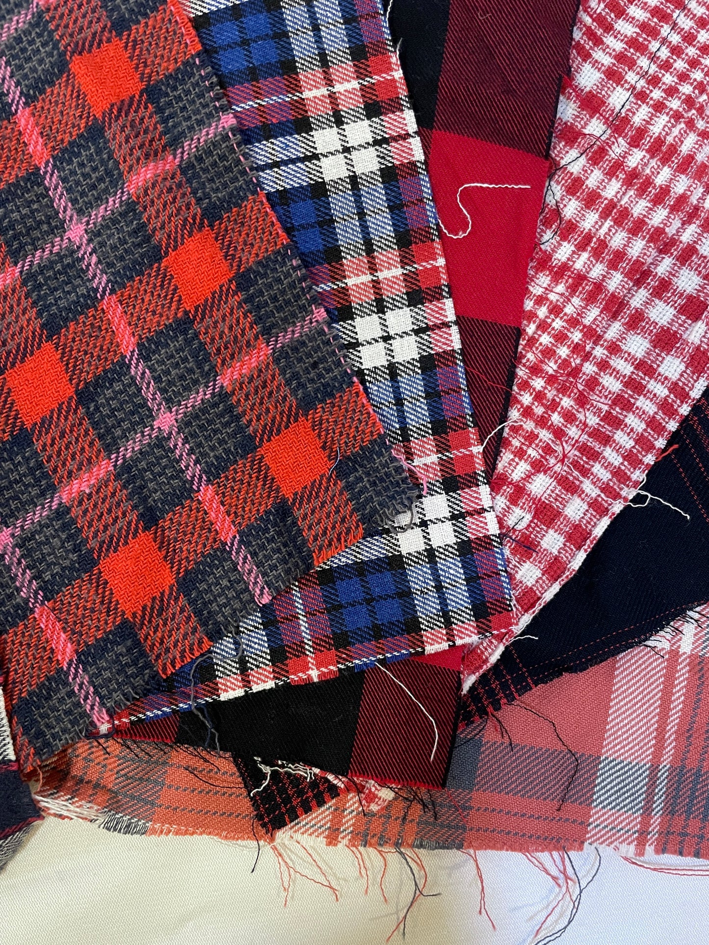 Checkered Red Tonal Cotton Fabric Sample from Nobody’s Child Bundle of 10 *ONE-OFF*
