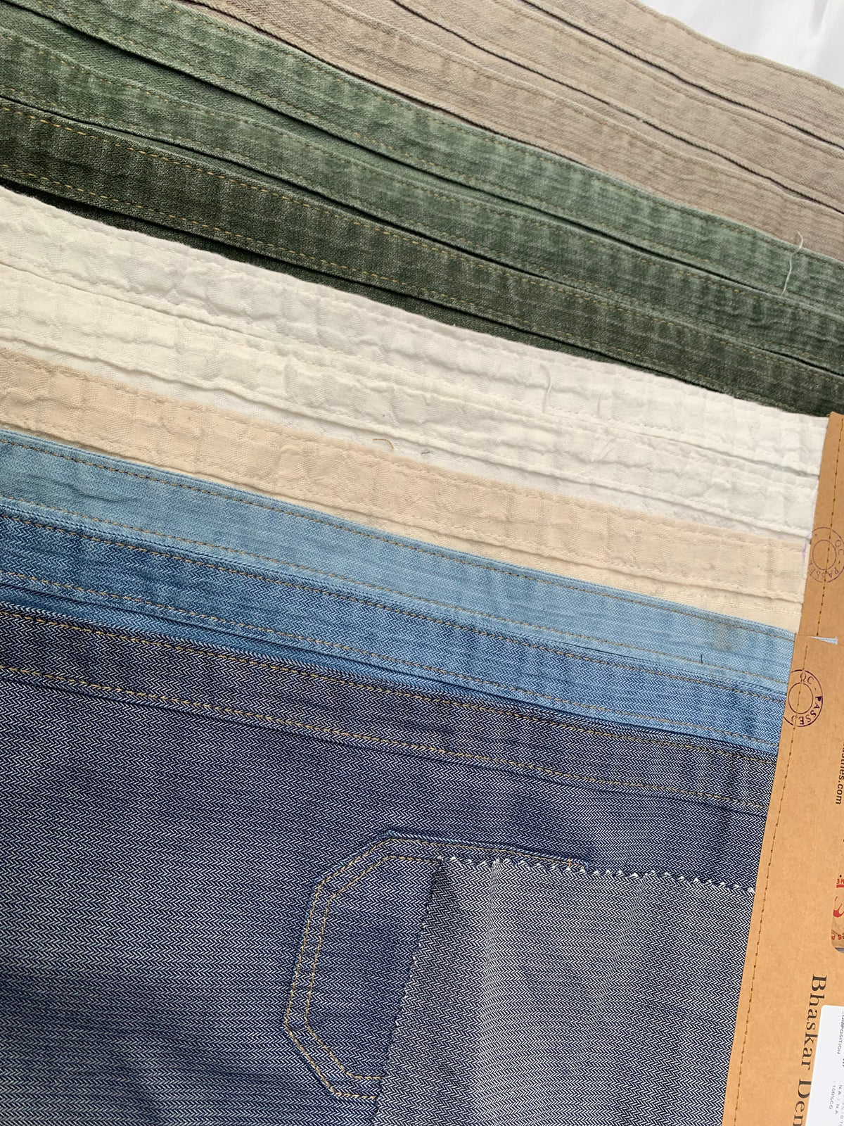 Denim Fabric Sample Panels Bundle of 4 *ONE-OFF*