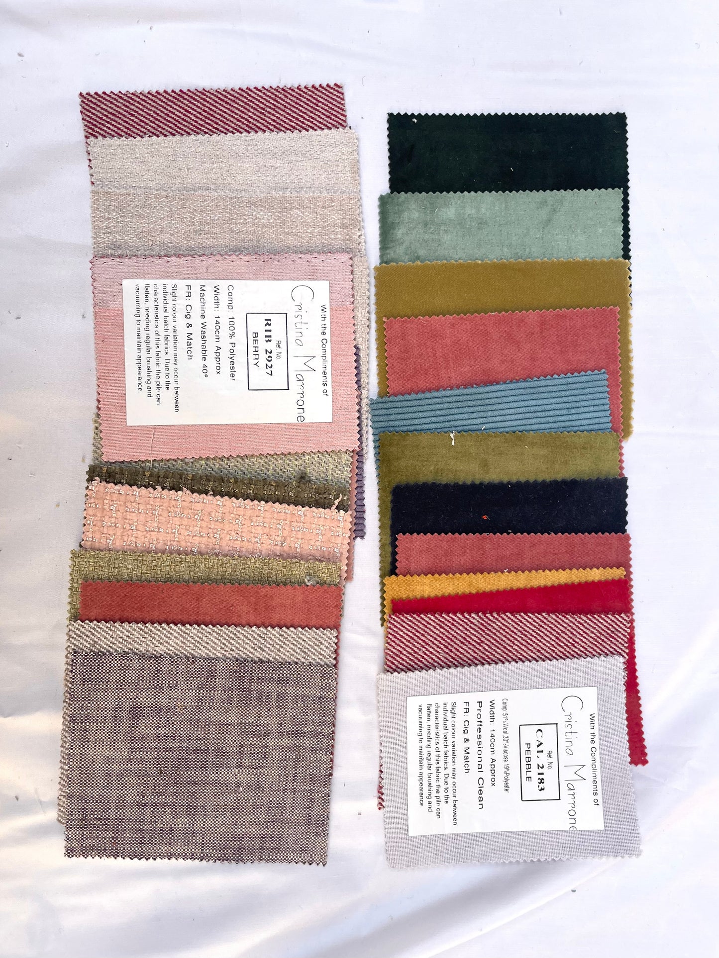 Colourful Textured Fabric Sample Bundle of 26 from Cristina Marrone *ONE-OFF*