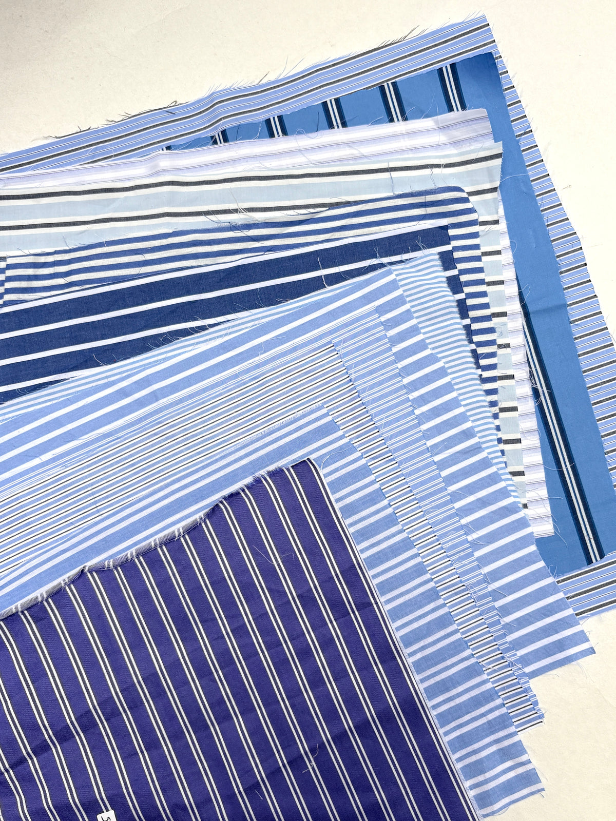 Striped Blue Tonal Cotton Fabric Sample from Nobody’s Child Bundle of 12 *ONE-OFF*