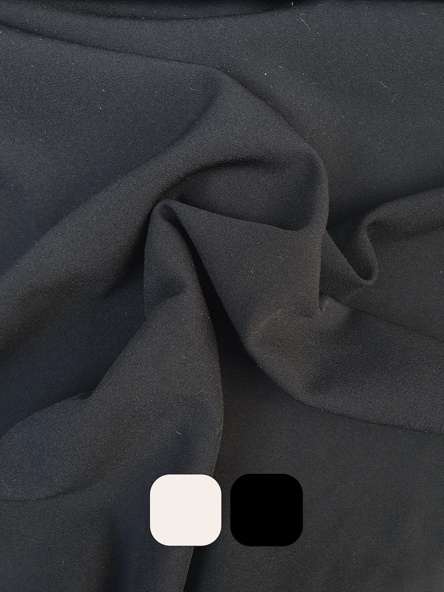 Fabric, Medium Weight, Stretch Crepe, Black/Mushroom