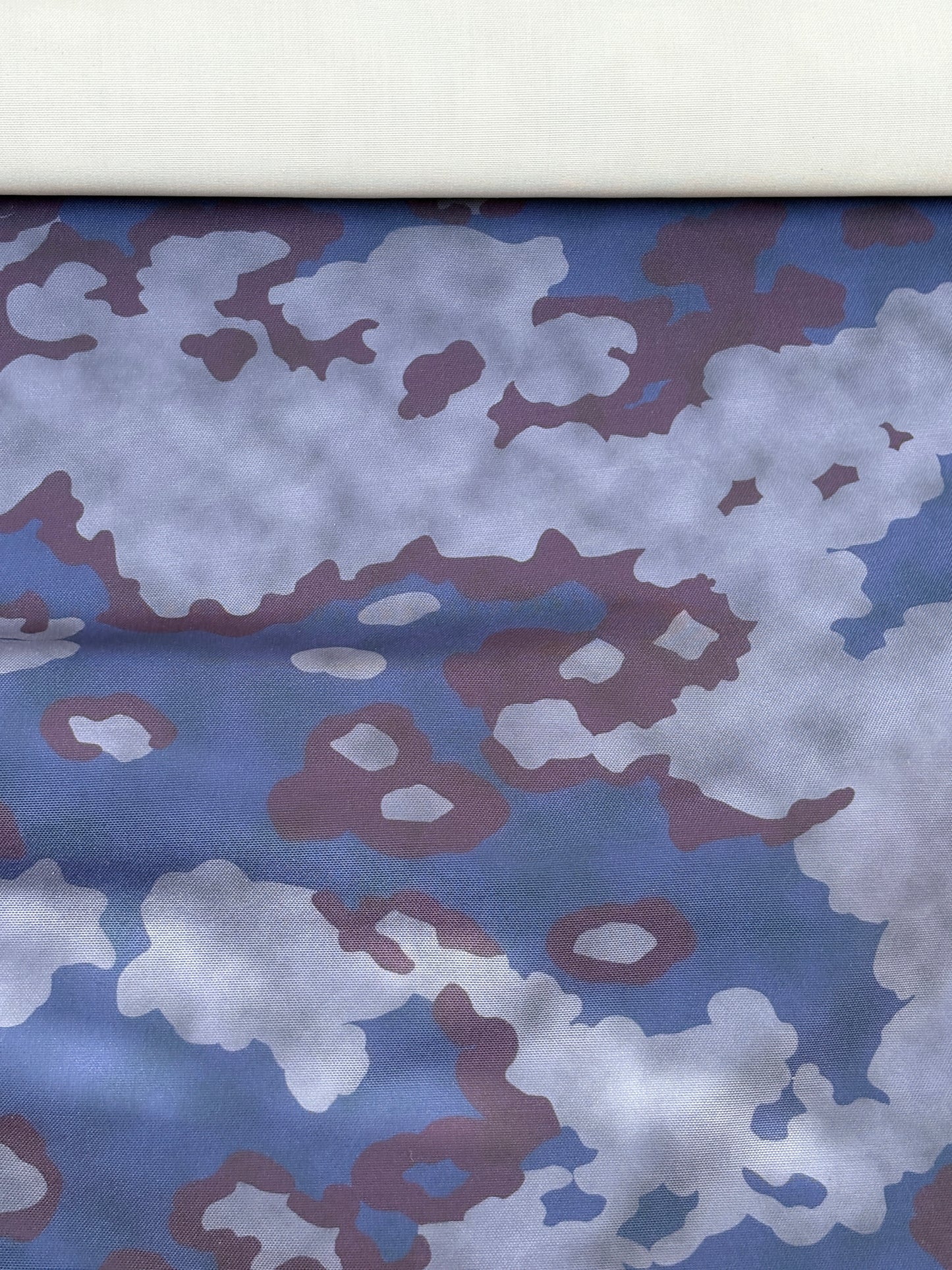 Fabric, Camouflage Patterned, Blue/Purple, End of Roll