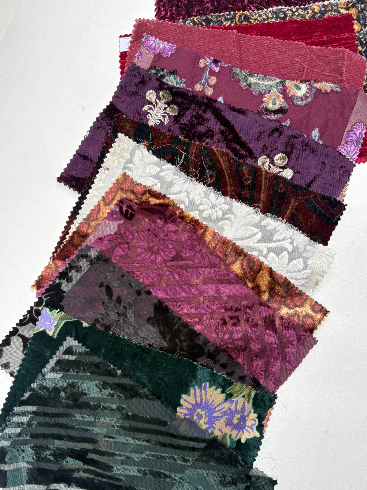 Velvet Patterned Fabric Sample Bundle of 13 *ONE-OFF*