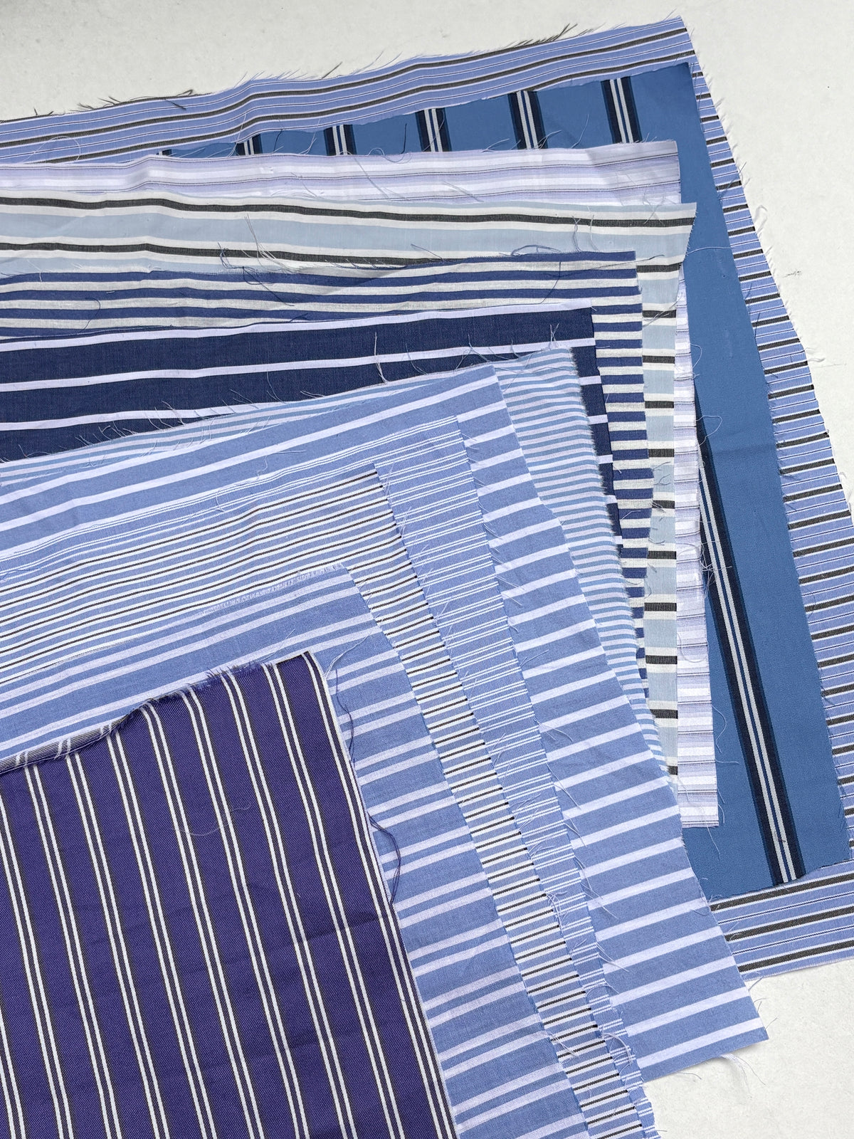 Striped Blue Tonal Cotton Fabric Sample from Nobody’s Child Bundle of 12 *ONE-OFF*
