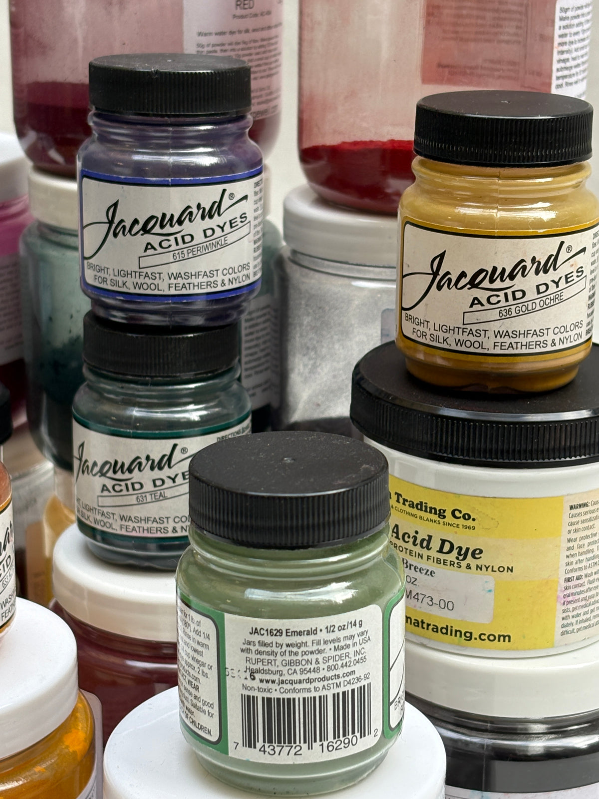 Jacquard Acid Dyes – Assorted Colours | Yarn & Textile Dyeing | Mixed Jar Bundle