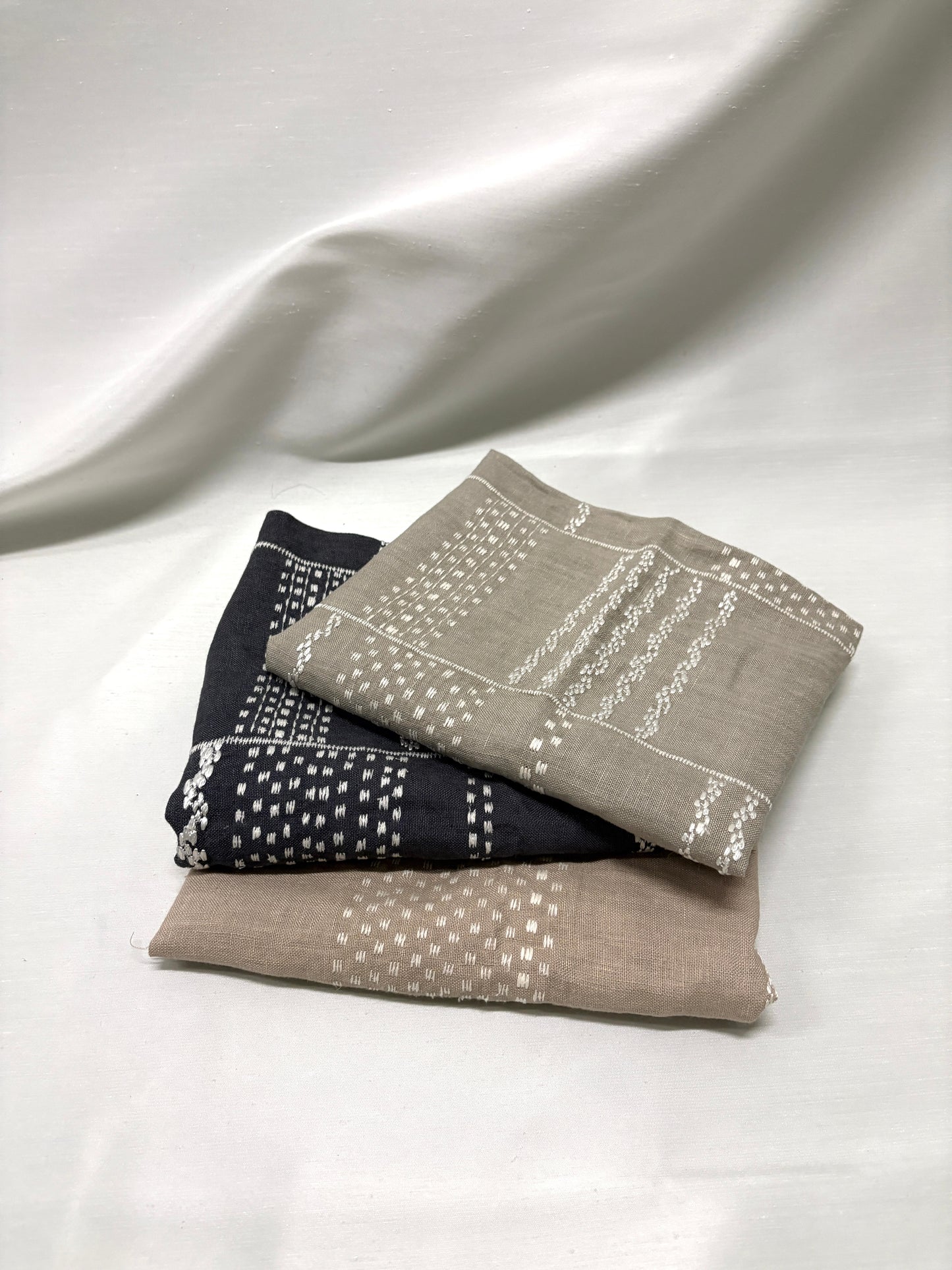 Linen Embroideral Fabric Bundle of Three *ONE-OFF*