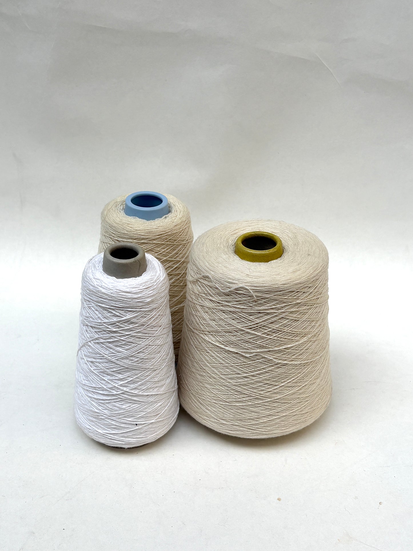 Natural Fibre Yarn Cone, White Shade, Mixed Bundle