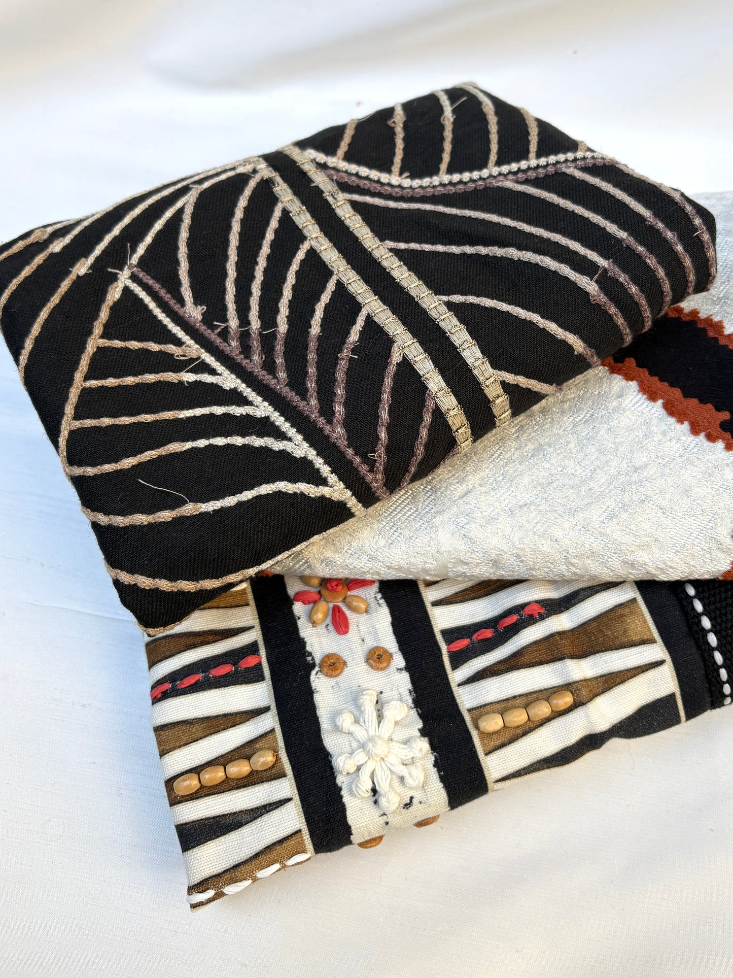 Embroidered + Patterned Fabric Bundle of Three *ONE-OFF*