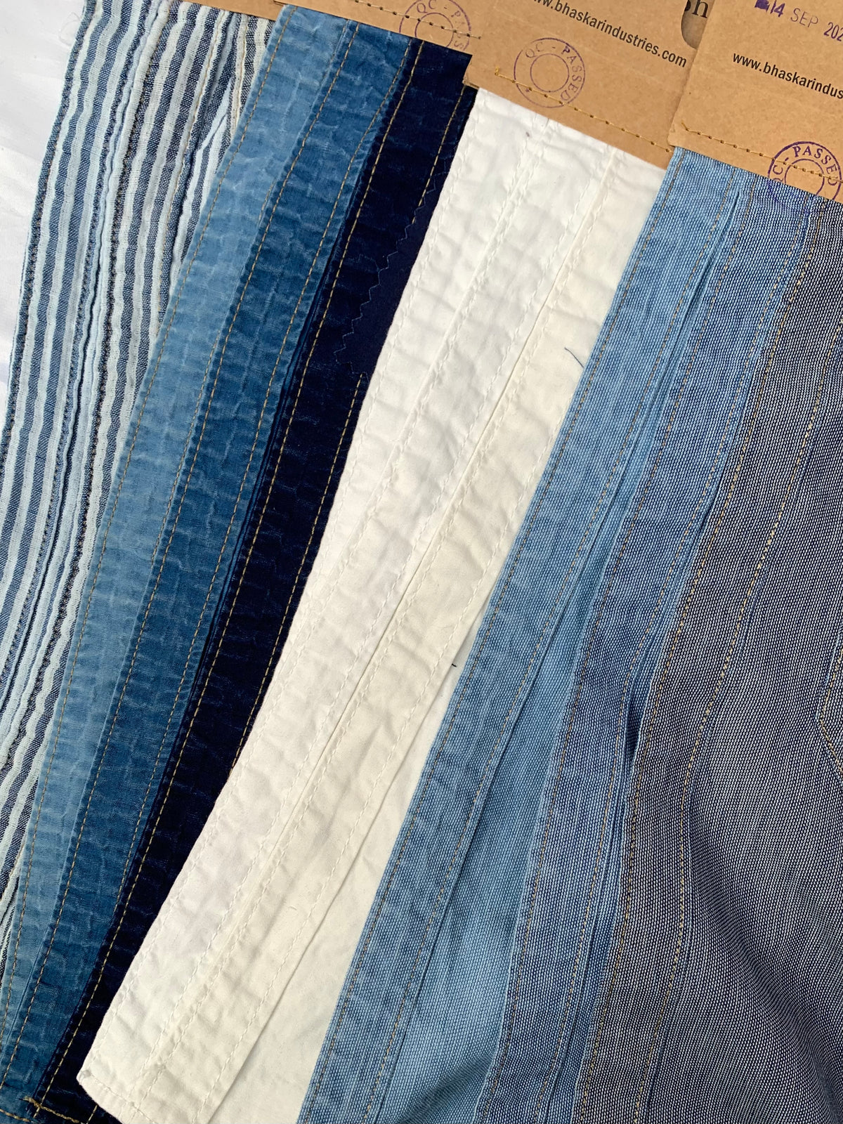 Denim Fabric Sample Panels Bundle of 4 *ONE-OFF*