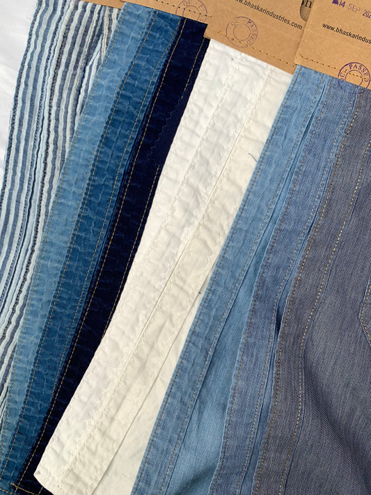Denim Fabric Sample Panels Bundle of 4 *ONE-OFF*