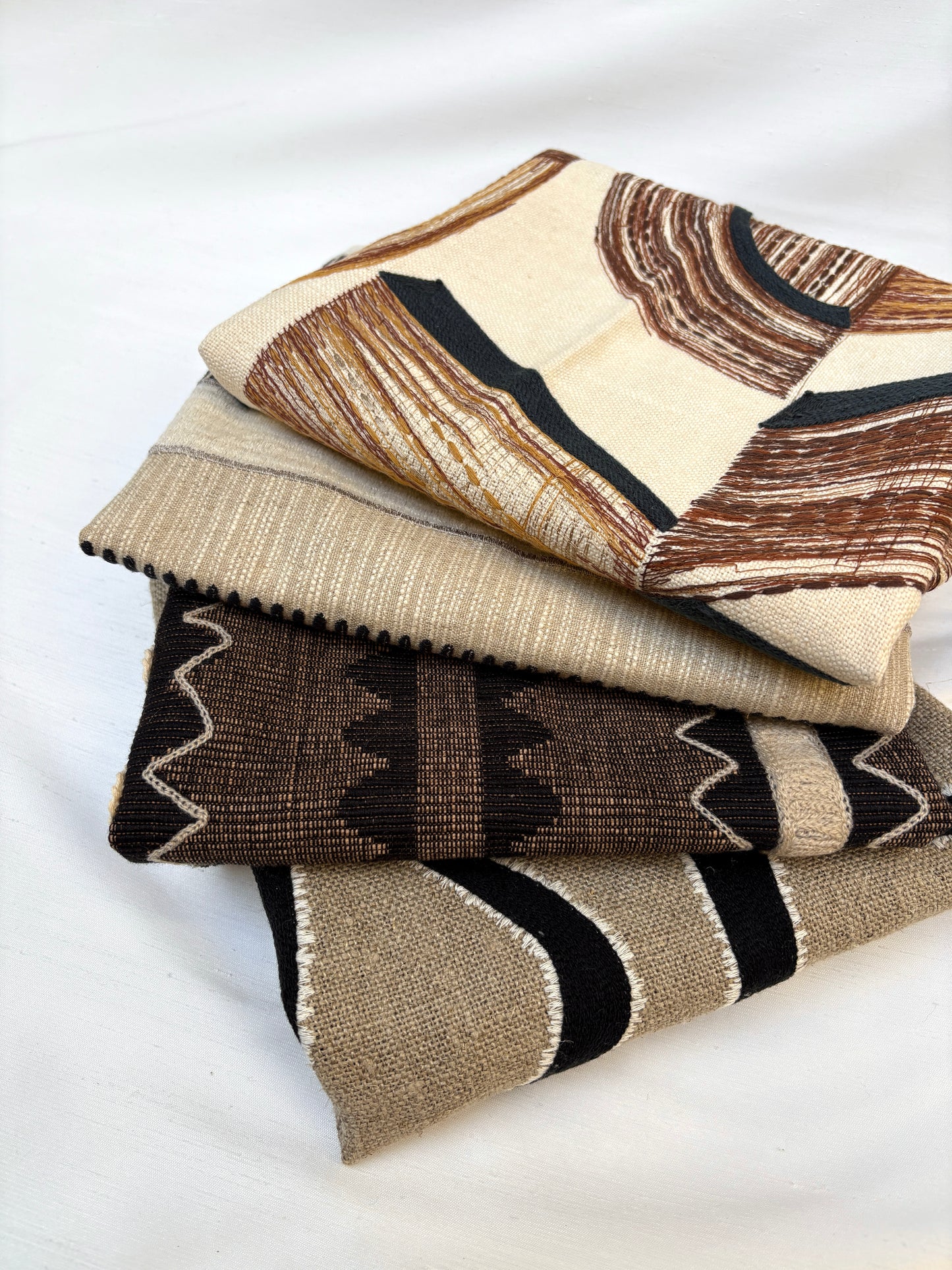 Embroidered Pattern Fabric Bundle of Four *ONE-OFF*