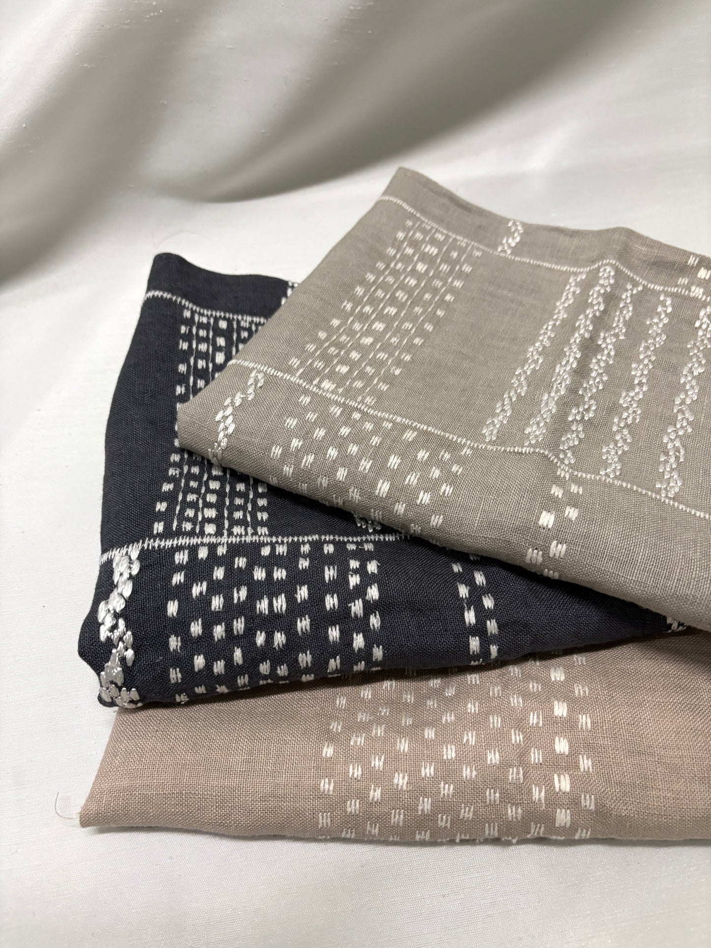 Linen Embroideral Fabric Bundle of Three *ONE-OFF*