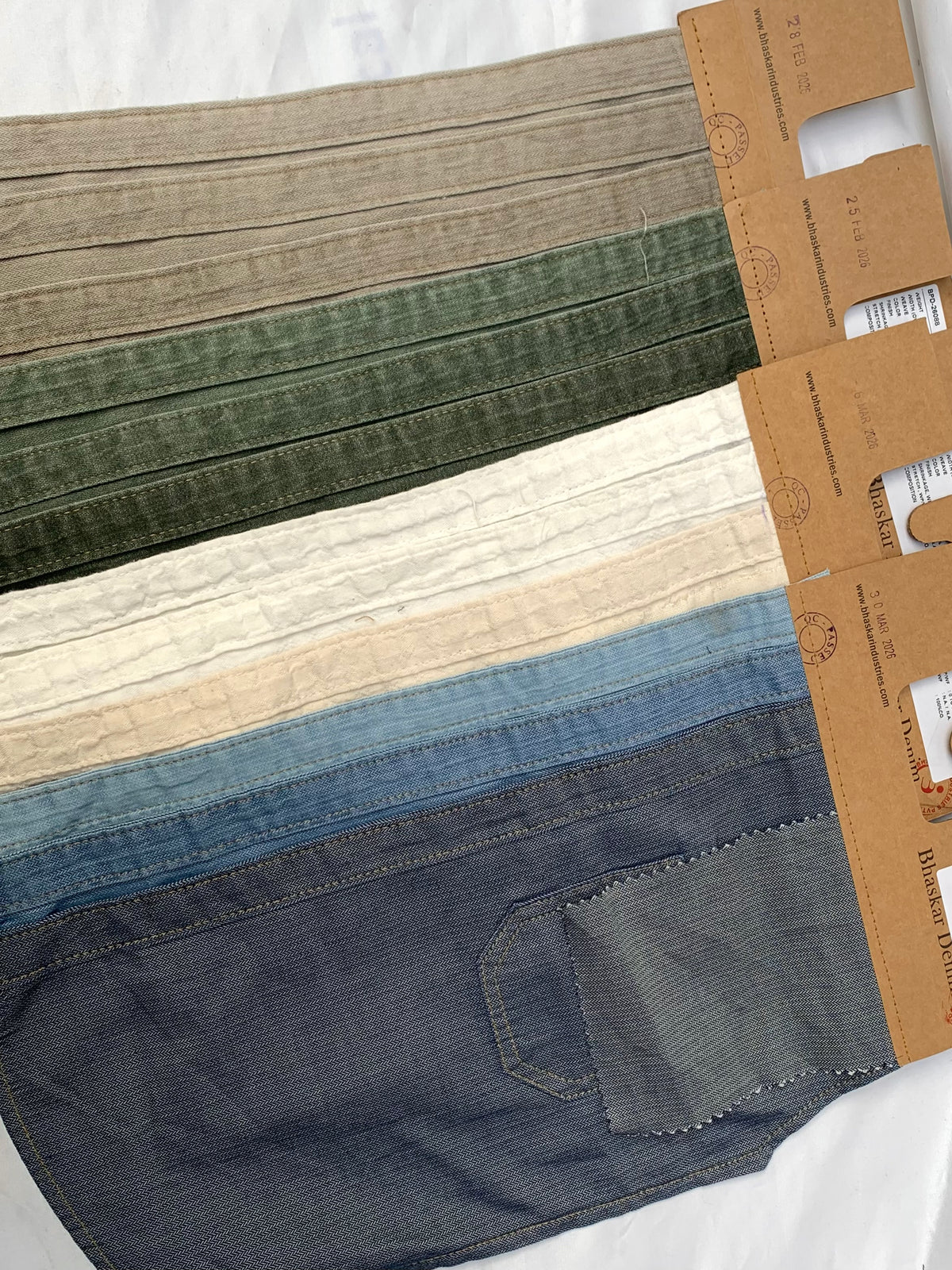 Denim Fabric Sample Panels Bundle of 4 *ONE-OFF*