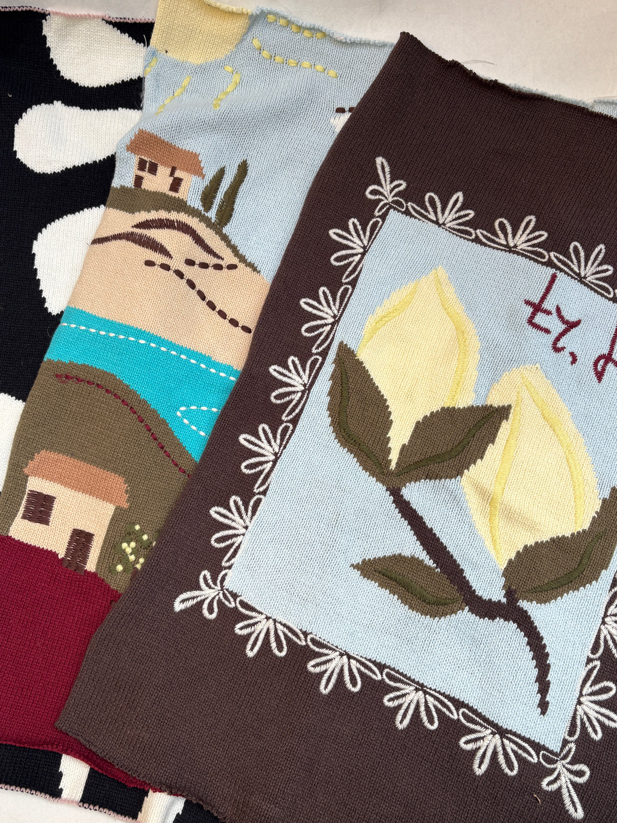 Patterned Knitting Samples Bundle of 4 *ONE-OFF*
