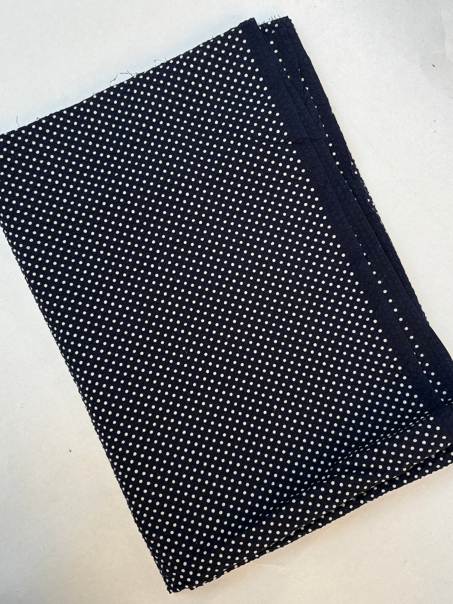 Dotted Pattern Navy 100% Cotton Fabric Piece from End of Roll *ONE-OFF*