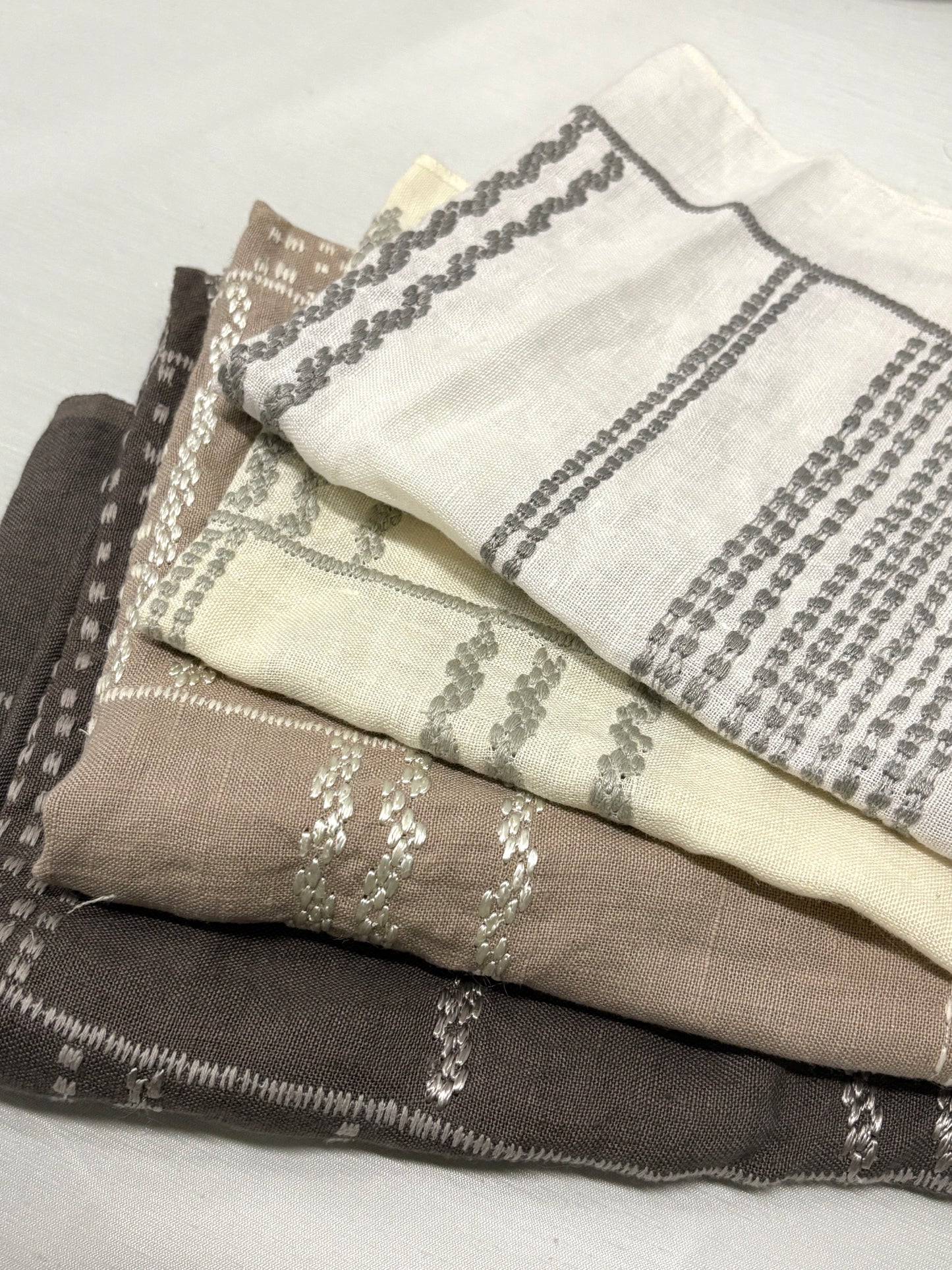 Linen Embroideral Fabric Bundle of Four *ONE-OFF*