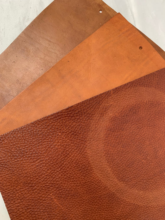 Brown Tonel Genuine Leather Samples Bundle of 3 *ONE-OFF*