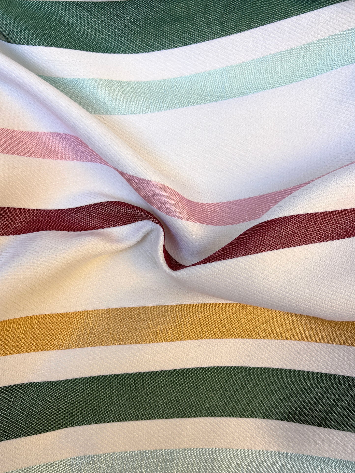 Fabric, Silk Blend Multi-Stripe Woven, End of Roll