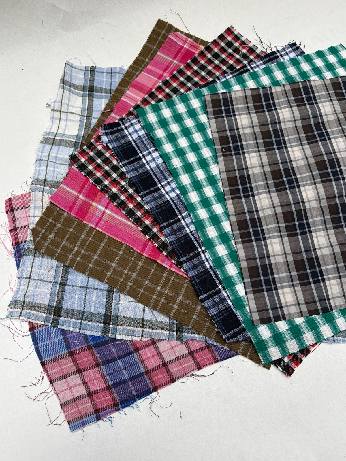 Checkered Cotton Fabric Sample from Nobody’s Child Bundle of 8 *ONE-OFF*