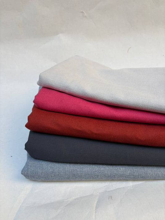Plain Coloured Fabric, End of Roll, Mixed Bundle