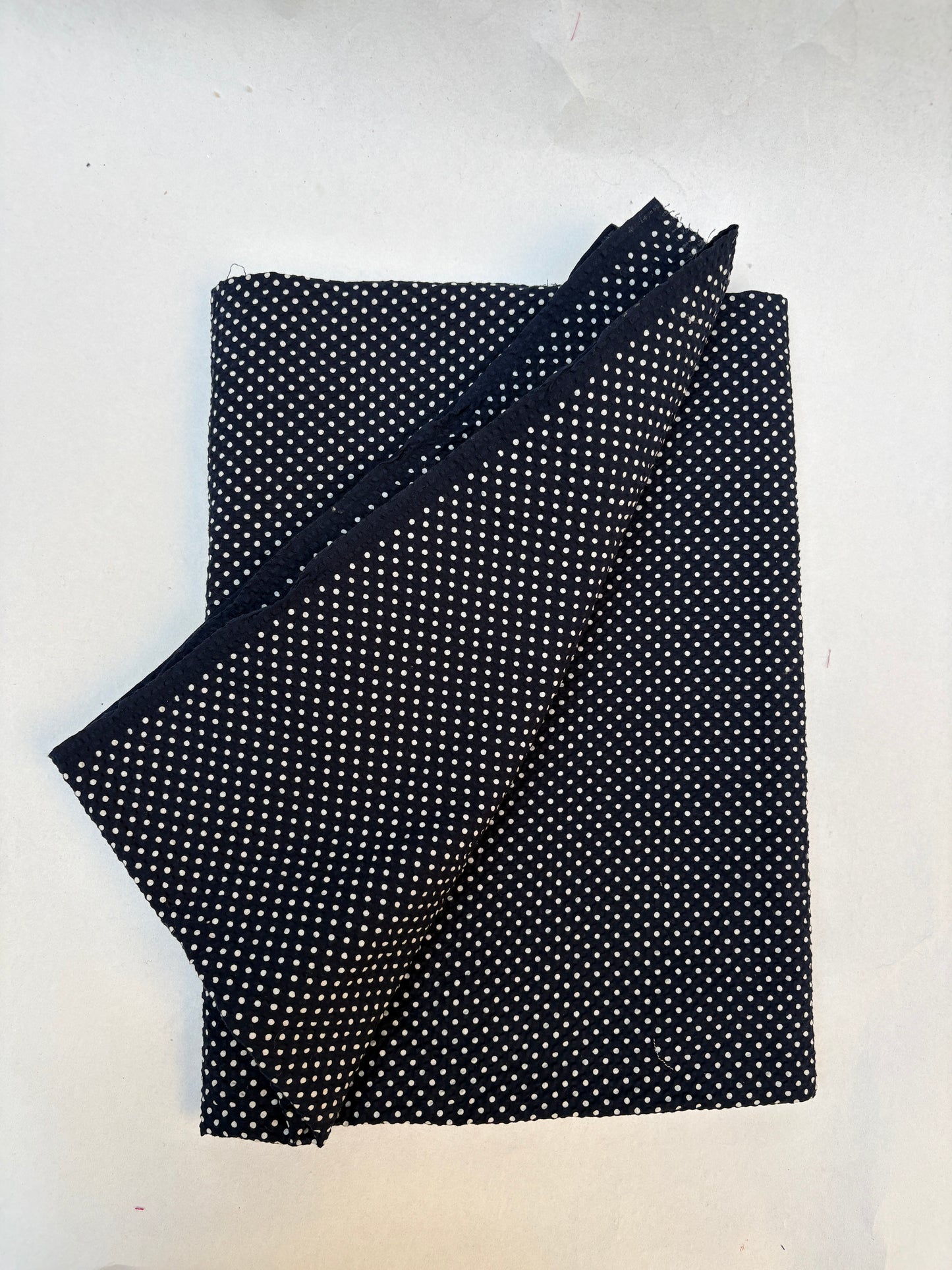 Dotted Pattern Navy 100% Cotton Fabric Piece from End of Roll *ONE-OFF*