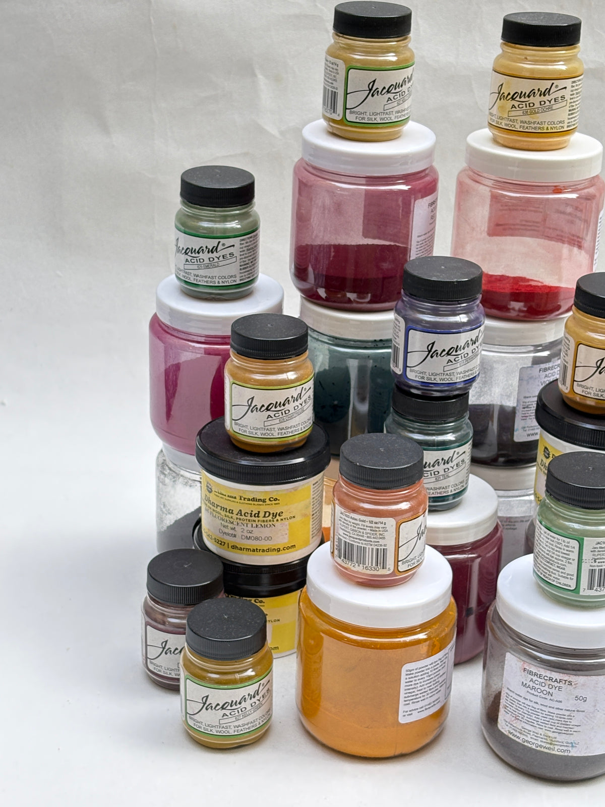 Jacquard Acid Dyes – Assorted Colours | Yarn & Textile Dyeing | Mixed Jar Bundle