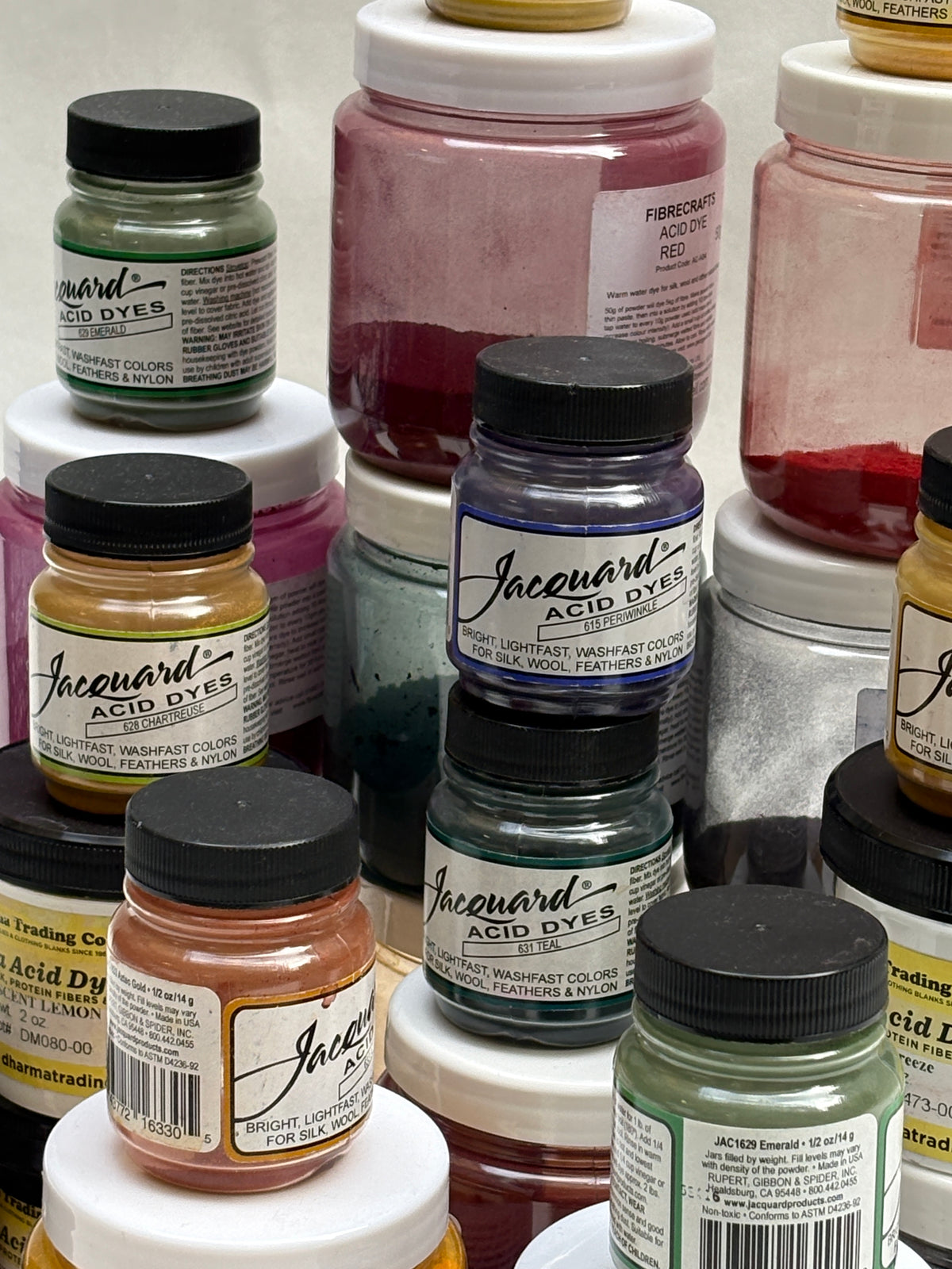 Jacquard Acid Dyes – Assorted Colours | Yarn & Textile Dyeing | Mixed Jar Bundle
