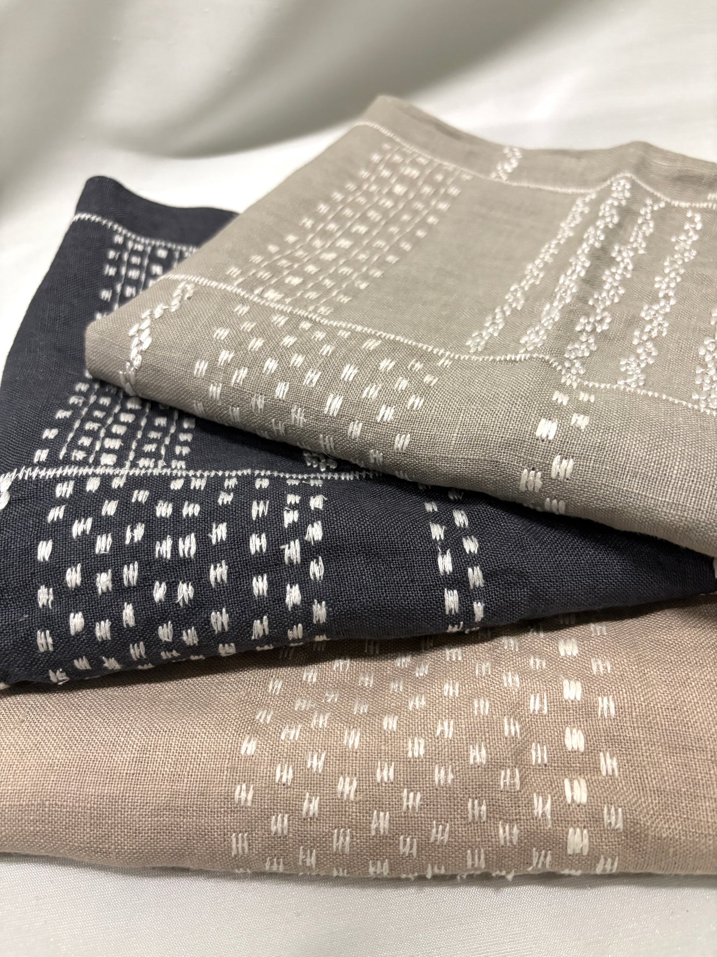 Linen Embroideral Fabric Bundle of Three *ONE-OFF*