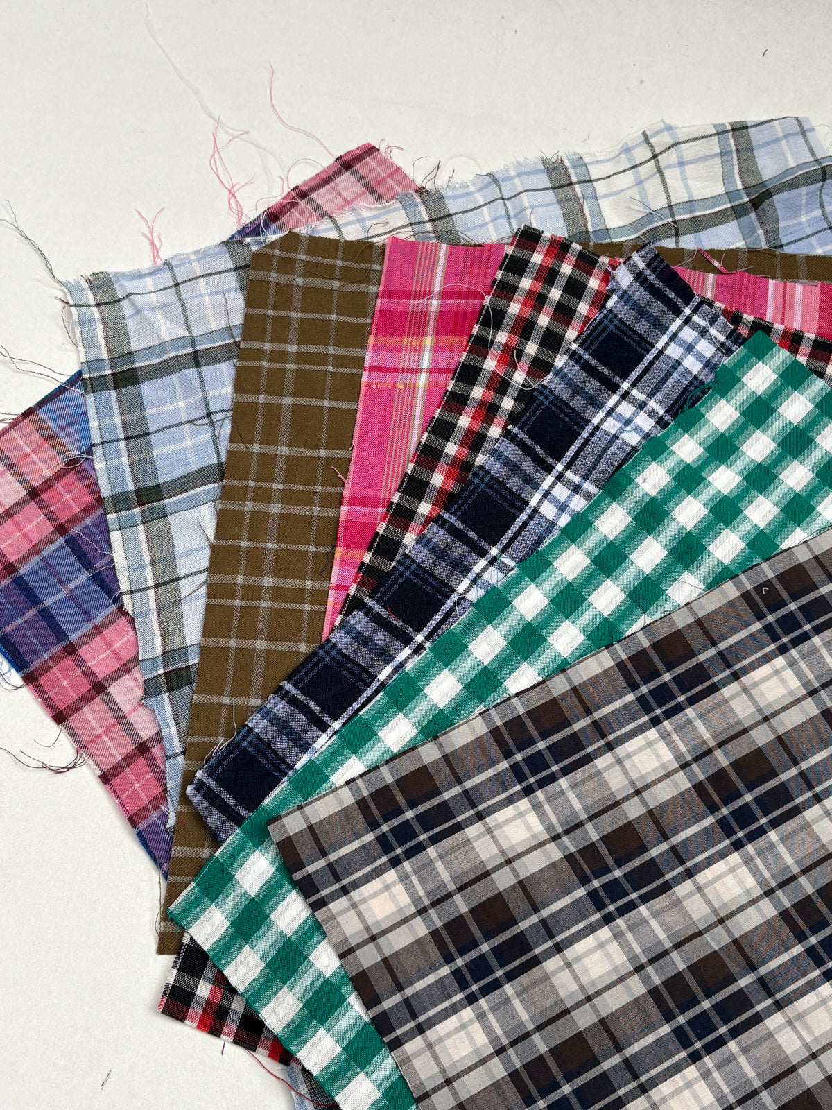 Checkered Cotton Fabric Sample from Nobody’s Child Bundle of 8 *ONE-OFF*
