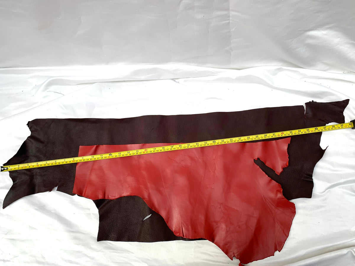 Red Burgundy Genuine Leather Pieces Bundle of 2 *ONE-OFF*