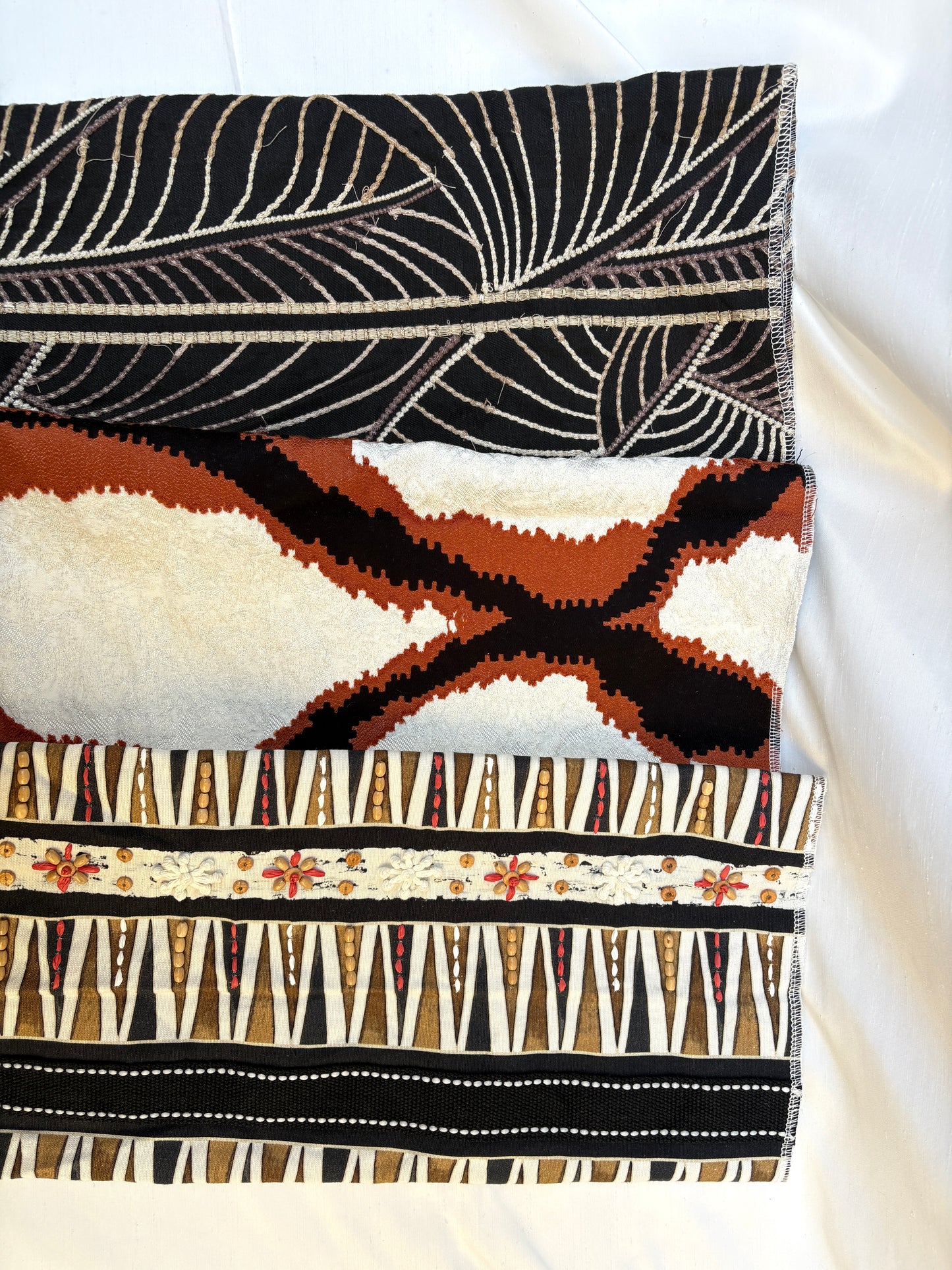 Embroidered + Patterned Fabric Bundle of Three *ONE-OFF*