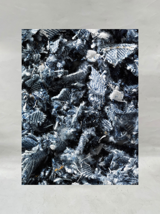 Fabric, Fibres, Shredded Textile, Blue Denim - 5kg