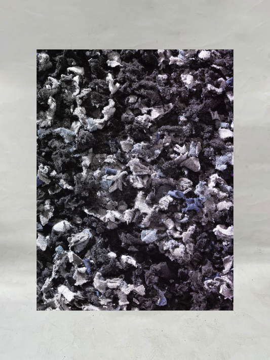 Fabric, Fibres, Shredded Textile, Black/Grey - 5kg