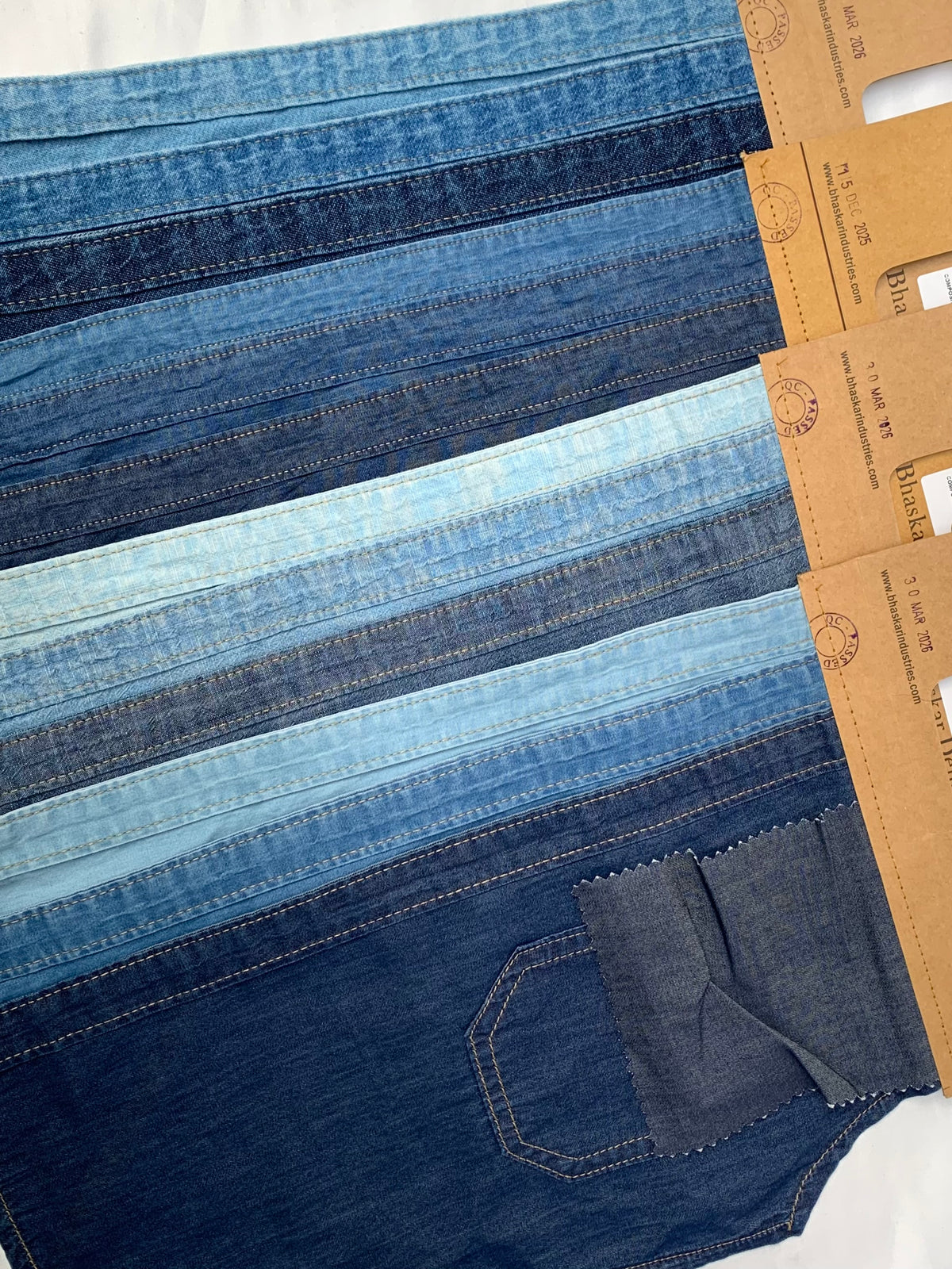 Denim Fabric Sample Panels Bundle of 4 *ONE-OFF*