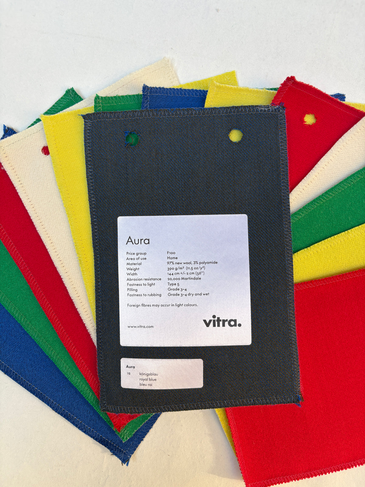 Bold Primary Brights Fabric Sample Bundle of 14 from Vitra *ONE-OFF*