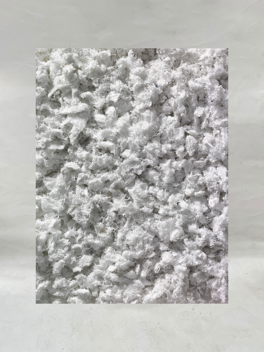 Fabric, Fibres, Shredded Textile, White - 5kg