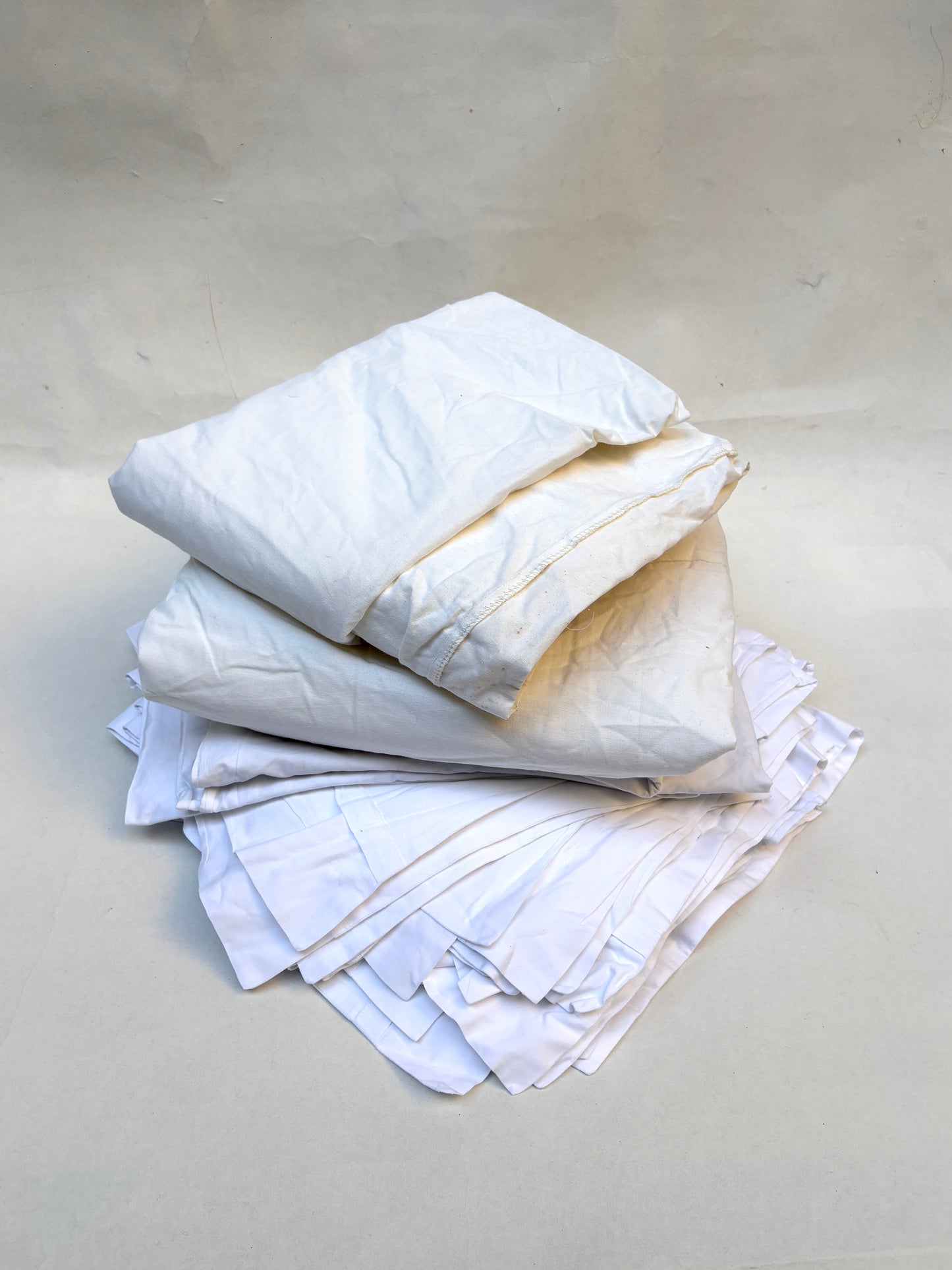 100% Cotton Fabric, White Bed Linens, Mixed Bundle - 3kg