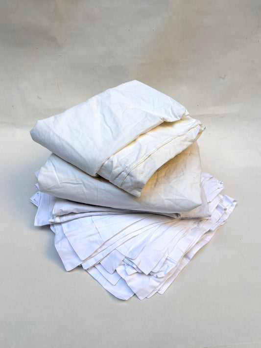 100% Cotton Fabric, White Bed Linens, Mixed Bundle - 3kg