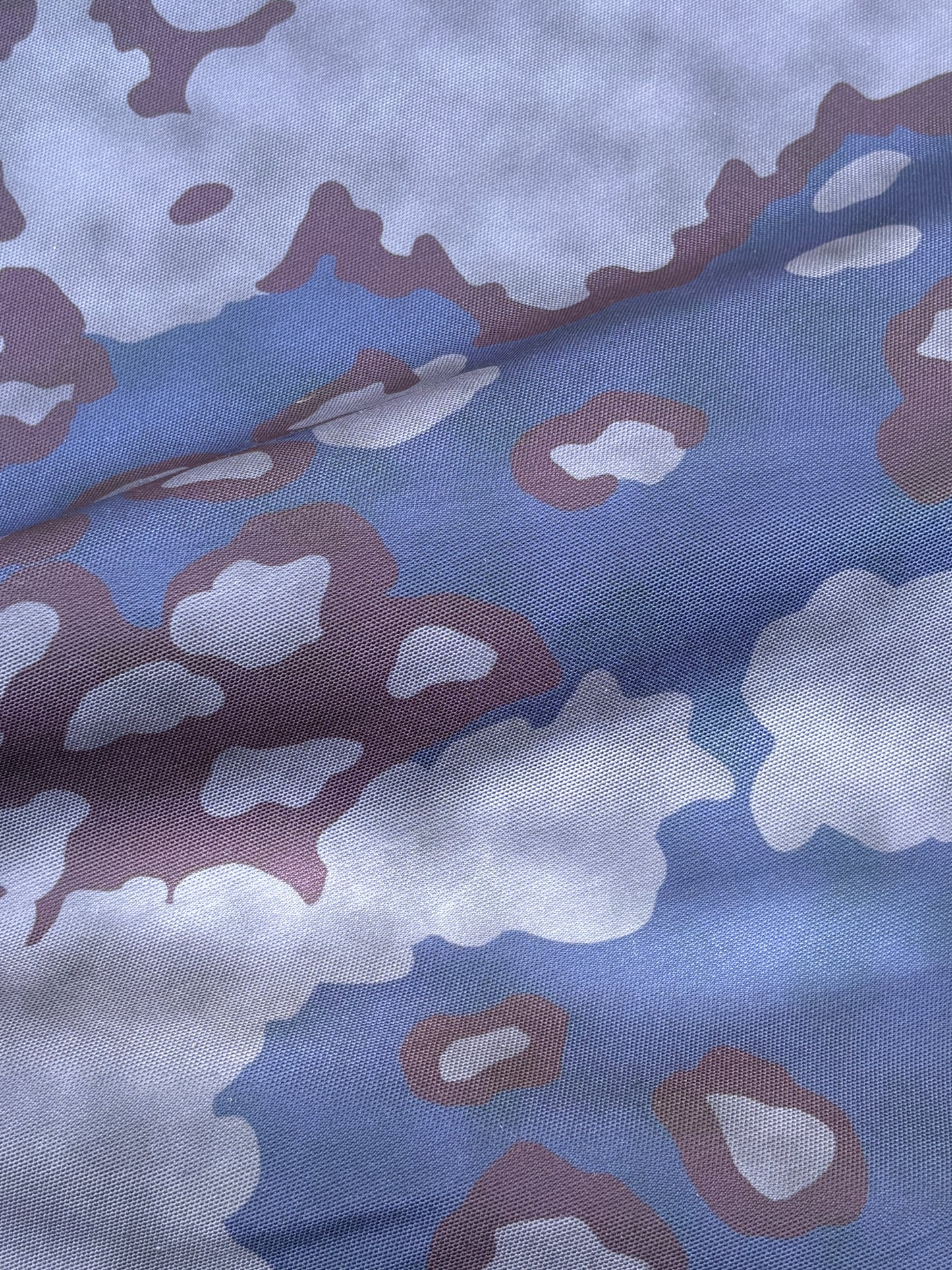 Fabric, Camouflage Patterned, Blue/Purple, End of Roll