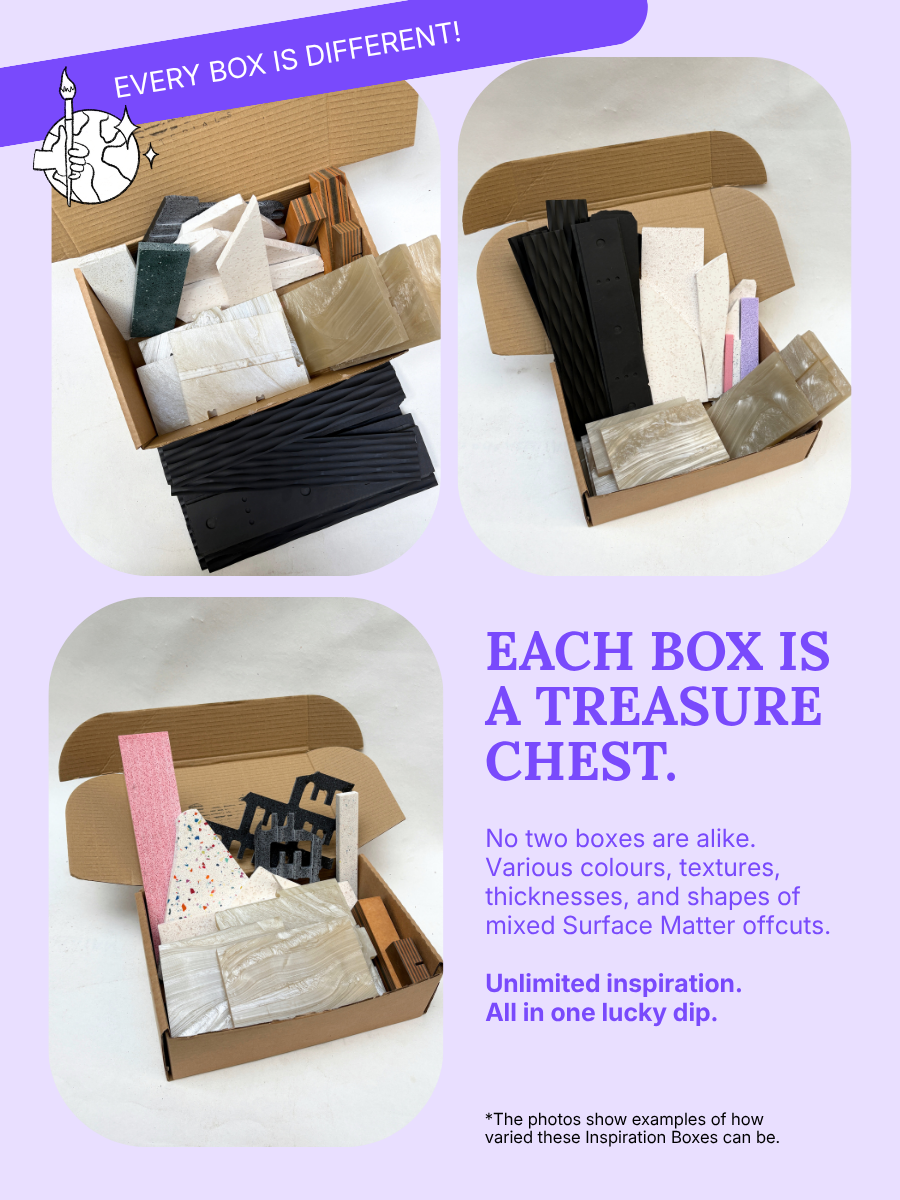Surface Matter Recycled Plastic Inspiration Box – Sustainable Material Offcuts for Creative Experiment