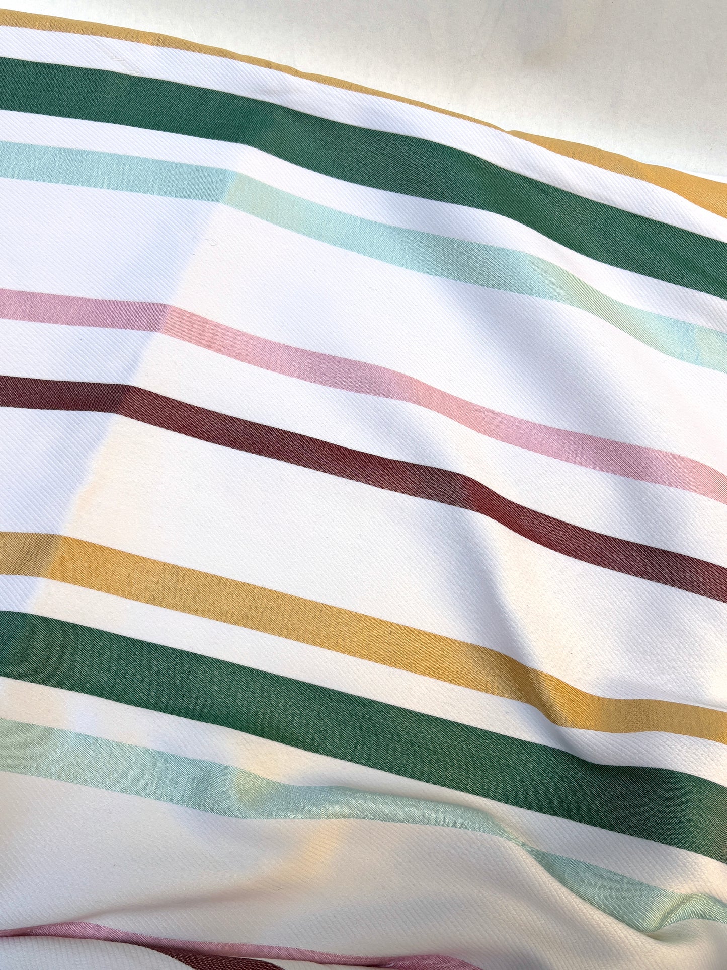 Fabric, Silk Blend Multi-Stripe Woven, End of Roll