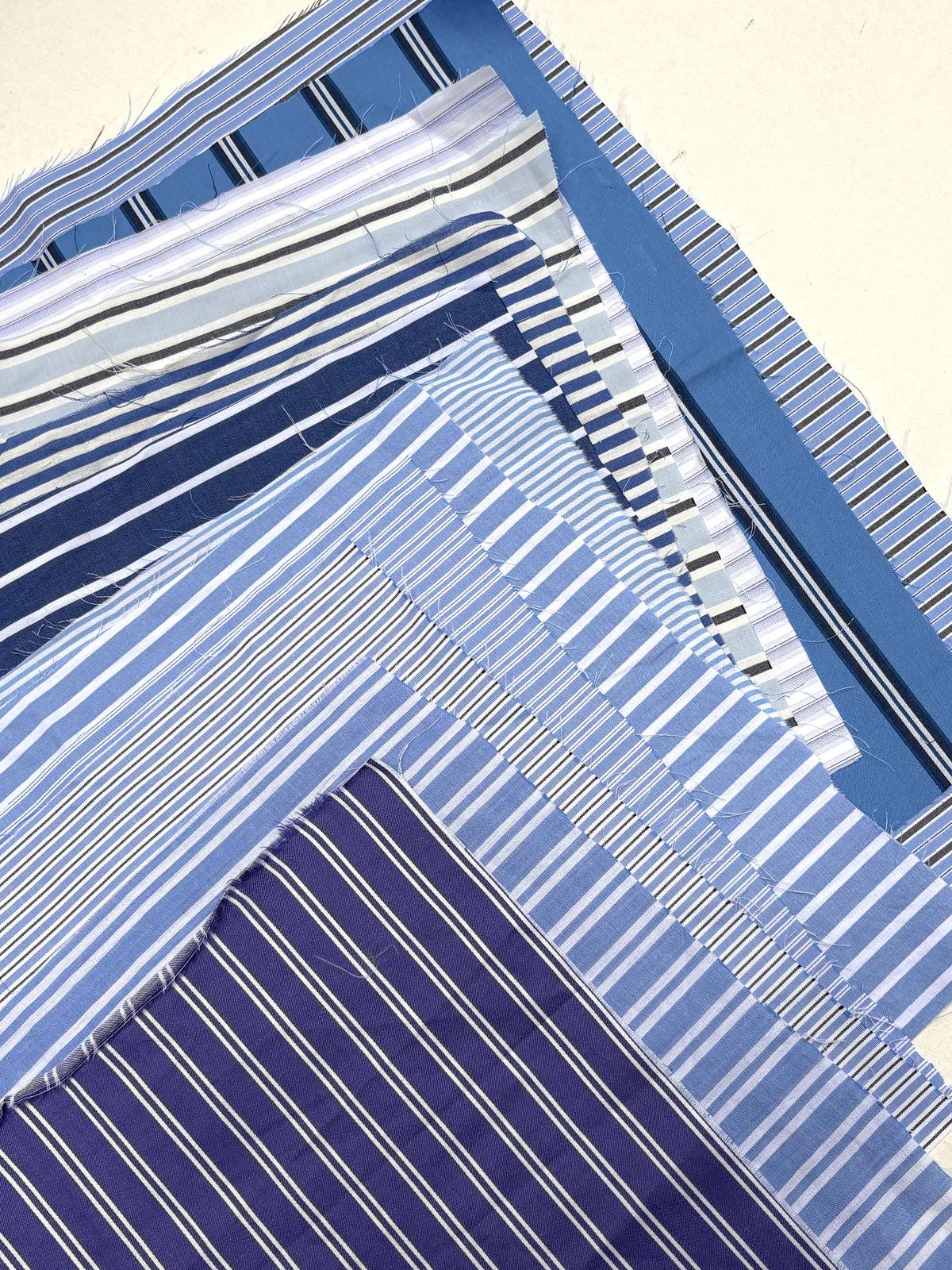 Striped Blue Tonal Cotton Fabric Sample from Nobody’s Child Bundle of 12 *ONE-OFF*