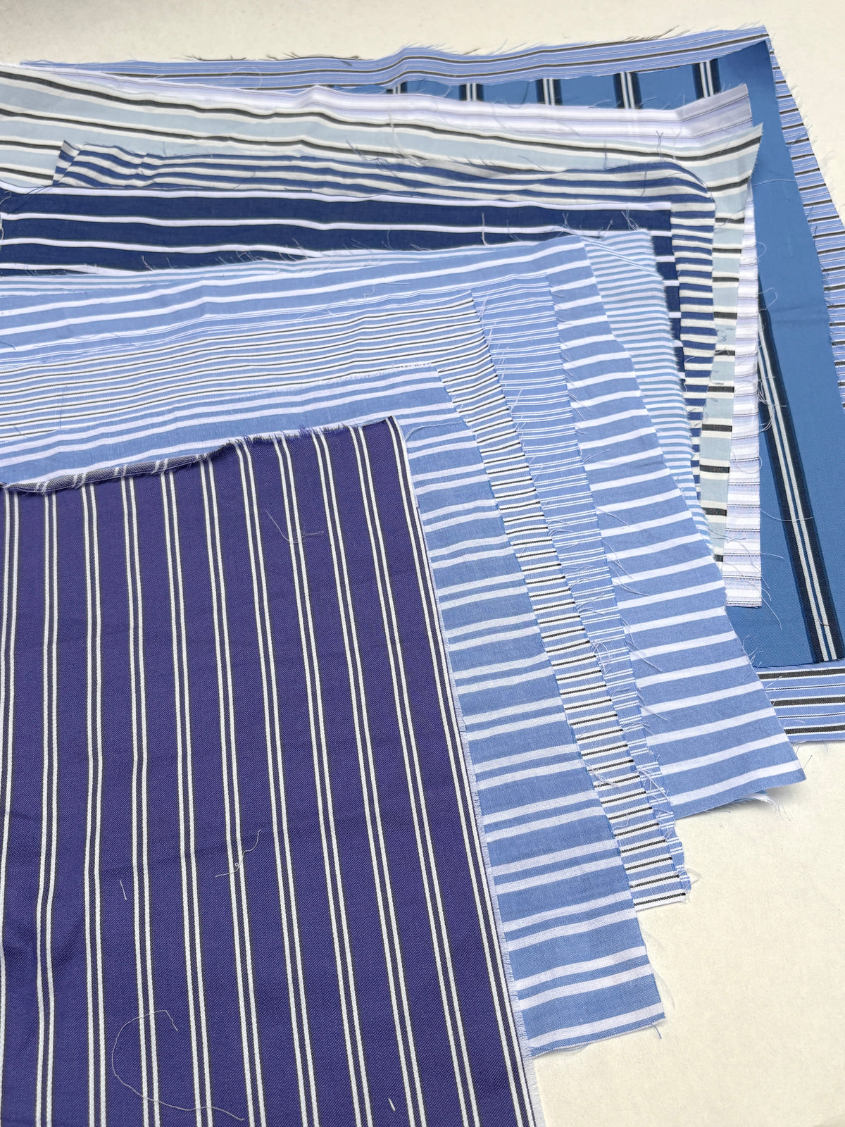 Striped Blue Tonal Cotton Fabric Sample from Nobody’s Child Bundle of 12 *ONE-OFF*