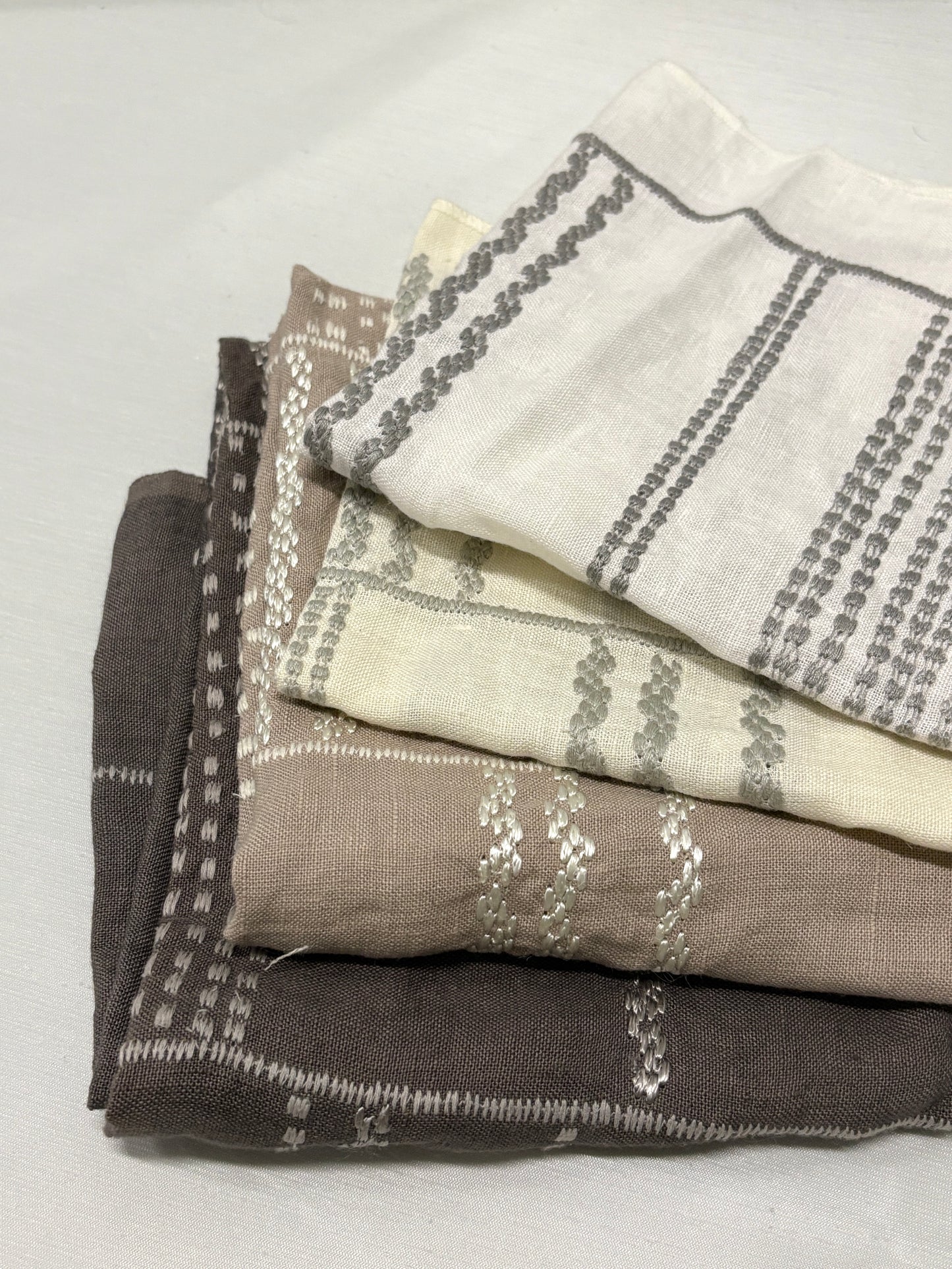 Linen Embroideral Fabric Bundle of Four *ONE-OFF*